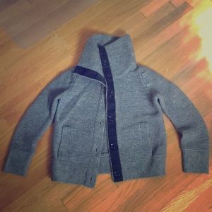Gray button up sweater